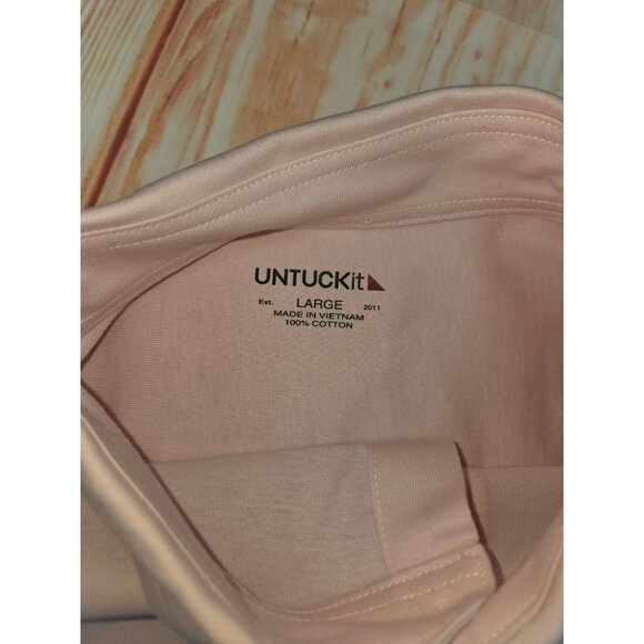 Untuckit Mens Large Pink Long Sleeve Button-Down Shirt 100% Cotton - Picture 5 of 7